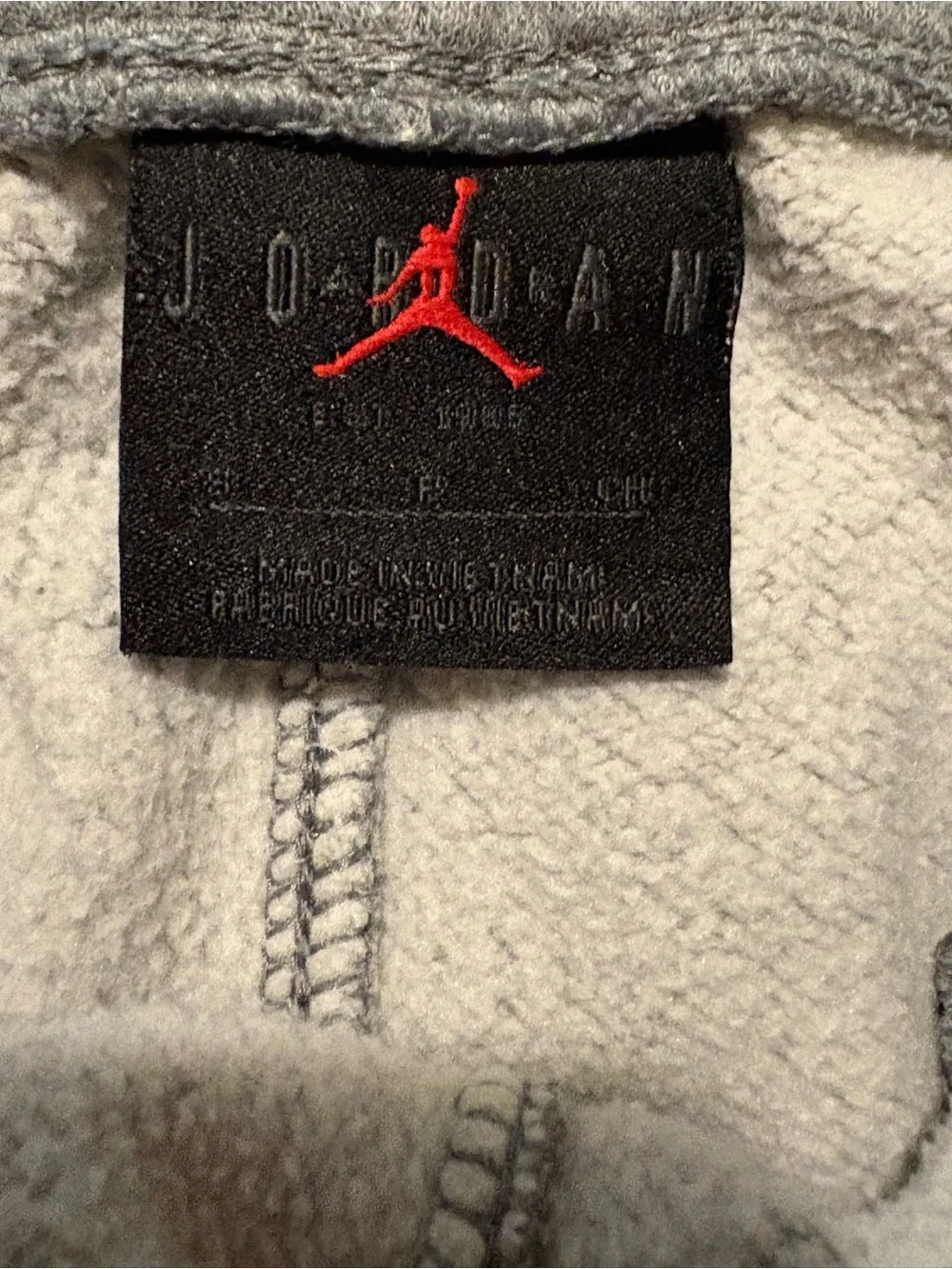 Jordan Men’s Gray Athletic Fleece Shorts with Black Drawstring